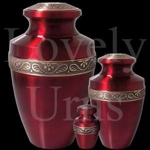 Urnas funerarias de latón escarlata al por mayor en 3 tamaños, medianas para adultos, contenedor conmemorativo para cenizas. - Product Image 2