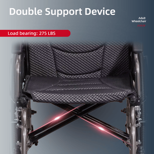 Fauteuil roulant manuel de transport de 20 pouces avec roues arrière à dégagement rapide de 24 pouces, freins à main avant et arrière verrouillables, conception pliable Nanomete - Product Image 5