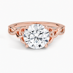 <b>Celtic</b> Love & Infinity Knot Three Stone Moissanite Engagement <b>Ring</b> 14K Gold Plated Round Cut Bridal <b>Ring</b> GRA Certified - Product Image 3