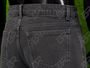 Shorts en jean foncé tissé vintage pour homme, imperméables et respirants, à taille mi-haute avec cordon de serrage et poches, style décontracté et sportif - Product Image 4