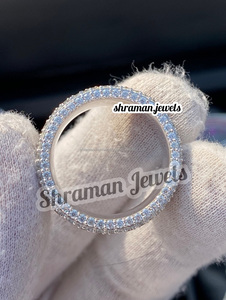 Anillo de Eternidad con Pavé de Diamantes Moissanite Chapado en Oro Original Romántico de Moda, Anillo de Promesa Unisex para Boda, Fiesta, Joyería Fina, Regalo - Product Image 5