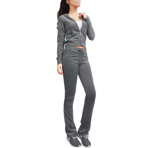 Premium Women's Velvet Fabric Spandex/Polyester Streetwear Jogger <b>Set</b> for Fitness Gym Training <b>Waterproof</b> & Breathable - Product Image 2