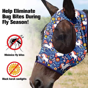 Máscara Antimosquitos para Caballos de Malla de PVC Cómoda y Transpirable para Equitación al Aire Libre con Protección Facial Visible y para las Orejas - Precio Mayorista - Product Image 5