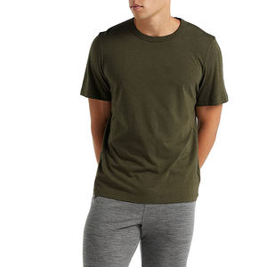 T-shirt décontracté pour homme, coupe ajustée, col rond, logo imprimé sérigraphié sur le devant, tricoté en polyester/coton, 180 grammes, respirant, anti-boulochage - Product Image 6