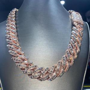 Collar de Cadena Cubana de Moissanita de la Mejor Calidad con Piedras de Color D VVS, Plata de Ley 925, para Hombres y Mujeres, Joyería Hip Hop, Regalo - Product Image 6