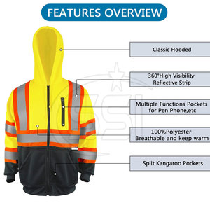 Sudadera de Seguridad ANSI Clase 2 Impermeable con Logotipo Personalizado, Cómoda y de Alta Visibilidad para las Necesidades de Seguridad Laboral Diaria 2026 - Product Image 3