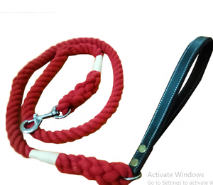 Durable 5ft Red Retractable <b>Dog</b> Leash Luxury Solid Nylon Leather Handle Personalized Wholesale Pet <b>Leads</b> <b>for</b> <b>Dog</b> <b>Training</b> - Product Image 1