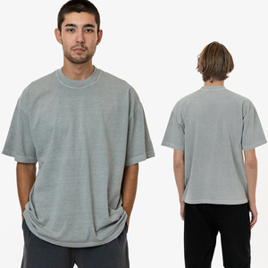 T-shirt unisexe surdimensionné à col rond en polyester/coton, 100 % coton, écologique, séchage rapide, respirant, teint en masse - Product Image 6