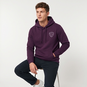 Sweat-shirt à capuche violet pour homme Dumela avec logo brodé, poche avant, coupe décontractée en molleton, idéal pour l'automne - Product Image 4
