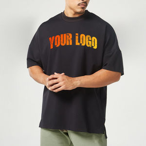 T-shirt en coton 100% pour homme, coupe ample, épaules tombantes, tricoté, respirant, séchage rapide, confortable, prix raisonnable - Product Image 1