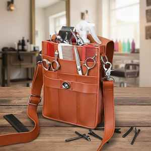 Étui de protection en cuir de luxe durable pour ciseaux de barbier, anti-odeur, pochette de ceinture pour outils de coiffeur, étui de barbier LBSH-0019 - Product Image 1