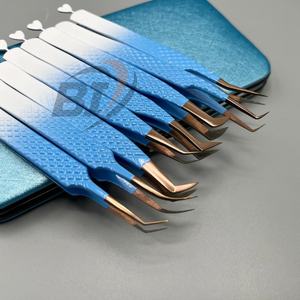 แหนบต่อขนตาสแตนเลสสองโทนสีโรสโกลด์ปลายแหลมพร้อมโลโก้ที่กำหนดเองได้รับการยอมรับ - Product Image 3