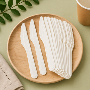 Prix de gros usine – Couverts jetables biodégradables en papier (couteau, fourchette et cuillère) – Fourchette en papier - Product Image 3