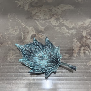 Leaf Shape <b>Storage</b> Tray for Living Room <b>Tabletop</b> Decor Powder Coated Aluminium Artisan Design Jewelry - Product Image 2