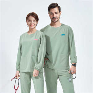 Conjunto de Uniformes Médicos de Punto Elástico Unisex con Detección de Agujas para Enfermeras, Doctores, Clínicos, Sanitarios y Cirujanos - Product Image 3