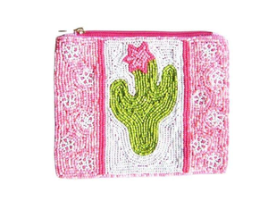 Preppy Beaded Eco-Friendly Summer Coin Purse Pouch Vintage <b>Lady</b> Fashion Wallet Zipper Detachable Strap Flowers - Product Image 1