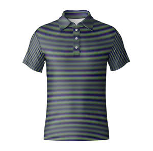 Polo de Golf para Hombre de Alto Rendimiento, Poliéster/Algodón, Personalizado con Bordado, Estampado, Rayas, Cuello Sublimado, Verano - Product Image 4