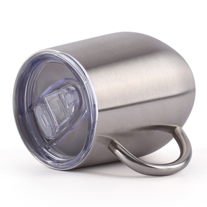 Gobelet à vin personnalisé en acier inoxydable à double paroi isolé, tasse de voyage en forme d'œuf, 12 oz avec poignée - Product Image 5