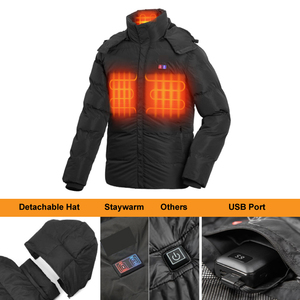 Chaqueta de calentamiento móvil con logotipo personalizado, resistente al viento, con batería de 5V - Product Image 3