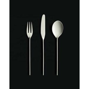 Juego de Cubiertos de acero inoxidable para boda real de alta calidad, mango de diseño áspero plano plateado de calidad Premium, ecológico - Product Image 2