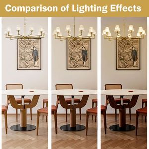 Lampadario a sospensione moderno Mid-Century color oro, a 10 luci, stile rustico, per hotel, sala da pranzo, soggiorno e camera da letto - Product Image 6