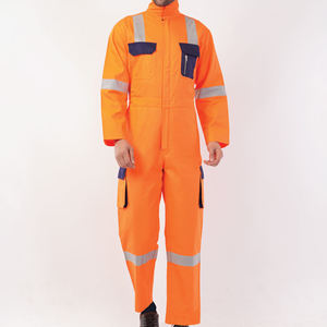 Top Selling Reflective Cotton Coverall Durable High Visibility <b>Construction</b> Suit OEM Service Unisex for Working Uniform - Product Image 1