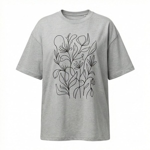 เสื้อยืดโอเวอร์ไซส์พิมพ์ลาย DTF ผ้าฝ้ายสำหรับผู้หญิง ทรงหลวม สวมใส่สบาย เหมาะสำหรับร้านบูติกและแฟชั่นลำลอง เนื้อผ้านุ่ม ระบายอากาศได้ดี ดีไซน์ใหม่ - Product Image 1