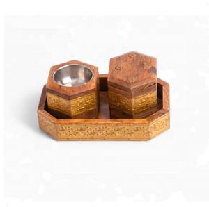 2026 Meilleure vente qualité artisanat Acacia bois Mubkhar avec coffret acrylique luxe arabe Bakhoor brûleur d'encens de l'inde - Product Image 4