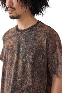 T-shirt 100 % coton délavé à l'acide, style vintage vieilli, coupe droite pour homme, devant tricoté, vente en gros - Product Image 6