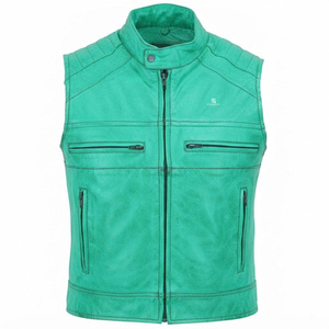 Men's Genuine <b>Leather</b> <b>Vest</b> Adults Custom Wholesale ODM Motorcycle Sleeveless Biker Jacket Vintage Casual Premium Outerwear 2026 - Product Image 1