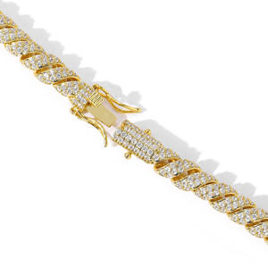 Direct Factory Supply Luxury Round Cut Moissanite Diamond Cuban Bracelet <b>for</b> <b>Men</b> and Women Available <b>for</b> Export Price - Product Image 3