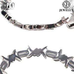 Elegant Luxury Moissanite Spike Chain <b>Bracelet</b> 925 Silver for Unisex Sparkling Cut Gift Gold Silver Plated Export From India - Product Image 4