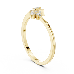 Anillo Abierto Floral de Diamantes en Oro Amarillo para Mujer, Joyería Fina Minimalista para Promesa o Aniversario - Product Image 2