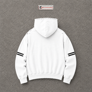 Sweat à capuche blanc surdimensionné personnalisé pour homme, effet vieilli, qualité supérieure, coupe décontractée, style streetwear urbain, skater, hip-hop - Product Image 6