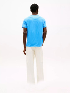 Camiseta Azul Brillante para Hombre, Manga Corta, Cuello Redondo, Corte Regular, Algodón Jersey, Uso Casual, Color Sólido, Bolsillo Frontal, Proveedor Mayorista - Product Image 2