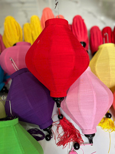 Premium Linen Fabric Silk Lanterns Vietnam Bamboo Frame Silk Lanterns Decorative Silk Lanterns For Hotel Decor - Product Image 1