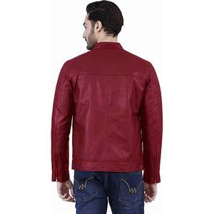 Wholesale High Quality Custom Black Biker <b>Leather</b> <b>Jacket</b> <b>Men</b> Winter Bomber Button Decoration Faux PU Plus <b>jacket</b> for <b>men</b> - Product Image 3