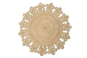 Beautiful Decorative Handwoven Rattan Floral <b>Placemat</b> <b>Round</b> Dining Table Mat Elegant Stylish EcoFriendly Kitchen Table Accessory - Product Image 2