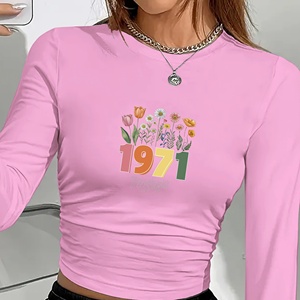 เสื้อเชิ้ตผู้หญิงแขนยาวดีไซน์ย้อนยุค1971ด้วยดอกไม้ - Product Image 4
