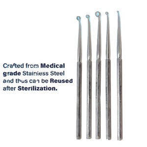 Curettes ORL manuelles, ensemble de 4 pièces, acier inoxydable de qualité médicale, instruments chirurgicaux réutilisables - Product Image 5