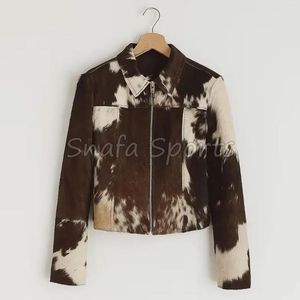 Chaqueta de Cuero para Mujer con Cierre, Elegante, Compra al por Mayor, Chaquetas de Cuero PU OEM, Chaqueta de Cuero de Invierno de Alta Calidad, Gran Venta - Product Image 3