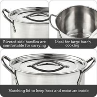 Pot à induction robuste en acier inoxydable brossé de qualité supérieure avec couvercle pour la mise en conserve de fruits de mer et la restauration