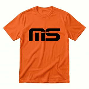 T-shirt à manches courtes avec logo personnalisé noir imprimé sur le devant, style décontracté col rond en jersey - Product Image 2