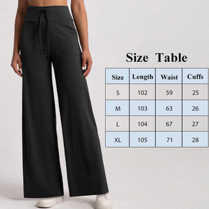 Wearpex Women's Mid-Waisted Flare <b>Pants</b> Yoga Sports Fleece-<b>Lined</b> Regular Fit Slimming 100% Cotton Eco-Friendly Breathable - Product Image 6