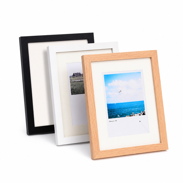 Custom Size MDF Picture Frame with White Mat 5x7 8x10 12x16 24x36 Wholesale Home Photo Frame