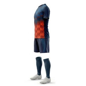 Uniforme de Fútbol, Camiseta Sublimada con Degradado Rojo y Azul, Manga Corta, Absorbe la Humedad, Ajuste Atlético, Ropa Deportiva, Equipación de Fútbol - Product Image 5