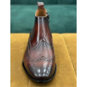 Chaussures montantes pour hommes en cuir véritable, faites à la main, légères, respirantes et confortables, pour l'extérieur, collection automne 2026 - Product Image 2
