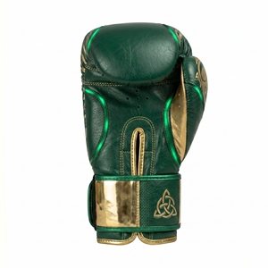 Gants de boxe en cuir à lacets, motif dragon celtique vert or, respirants, pour adultes, MMA, équipement d'entraînement d'arts martiaux personnalisé - Product Image 3
