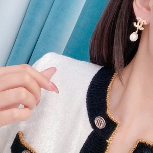 Pendientes Colgantes de Perlas Edison de Agua Dulce de 11 mm, Estilo Europeo y Americano, Doble C, Joyería de Verano - Product Image 4