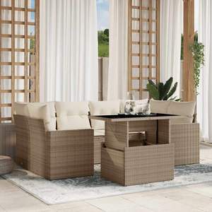 Conjunto de Sofás de Jardín Color Beige - Product Image 1